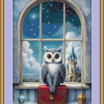 Castle Owl Cross Stitch Pattern