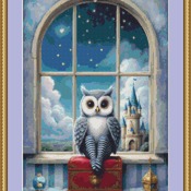 Castle Owl Cross Stitch Pattern