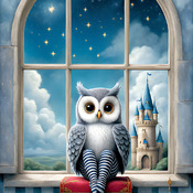 Castle Owl Cross Stitch Pattern