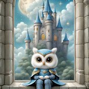 Castle Window Owl Cross Stitch Pattern