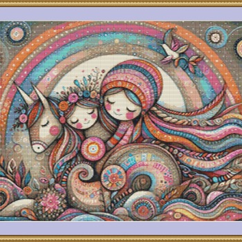 Colourful Girls Cross Stitch Pattern