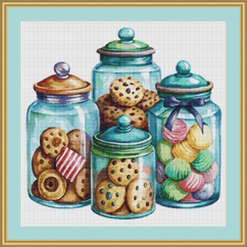 Cookie Jars Cross Stitch Pattern