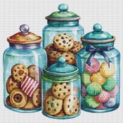 Cookie Jars Cross Stitch Pattern