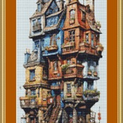 Crazy Houses Cross Stitch Pattern