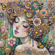 Dreamy Woman Cross Stitch Pattern