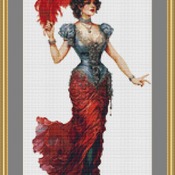 Elegant Dress Cross Stitch Pattern