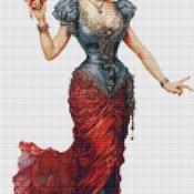 Elegant Dress Cross Stitch Pattern