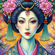 Elegant Geisha Cross Stitch Pattern