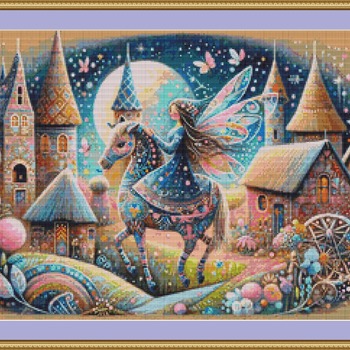 Fairy On A Horse Cross Stitch Pattern