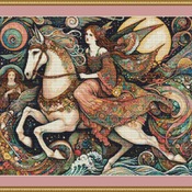 Fairy Riding Cross Stitch Pattern