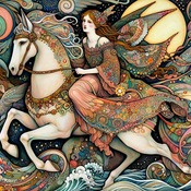 Fairy Riding Cross Stitch Pattern