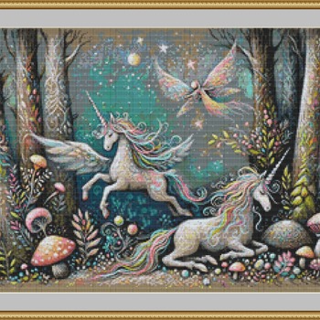 Fairy Unicorns Cross Stitch Pattern