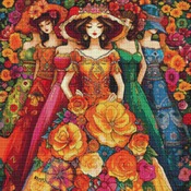 Floral Fashion Cross Stitch Pattern