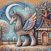 Flying Horse Cross Stitch Pattern