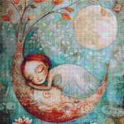 Full Moon Cross Stitch Pattern