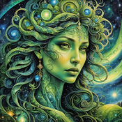 Gaia Woman Cross Stitch Pattern