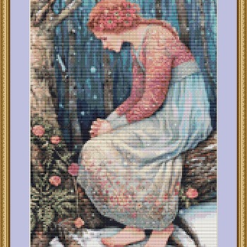 Girl In Winter Cross Stitch Pattern