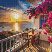 Greek Balcony Cross Stitch Pattern