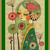 Green Woman Cross Stitch Pattern