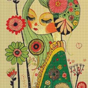 Green Woman Cross Stitch Pattern