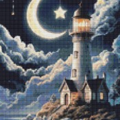 Lighthouse Fantasy Cross Stitch Pattern