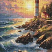 Lighthouse In The Evening Cross Stitch Pattern