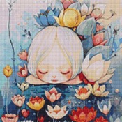 Lotus Child Cross Stitch Pattern