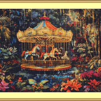 Magical Merry Go Round Cross Stitch Pattern