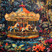 Magical Merry Go Round Cross Stitch Pattern