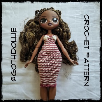 PATTERN: Lol Omg FIERCE Doll Addy gown dress Crochet Pattern by GothDollie