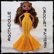 PATTERN: LOL OMG Fierce doll Lacy Mermaid gown dress crochet pattern @GothDollie