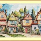 Pretty Little Houses Cross Stitch Pattern