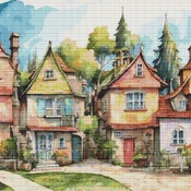 Pretty Little Houses Cross Stitch Pattern