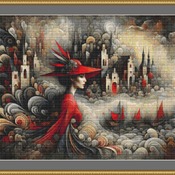 Red Hat Woman 1 Cross Stitch Pattern