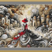 Red Hat Woman 3 Cross Stitch Pattern