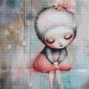 Sad Little Girl Cross Stitch Pattern