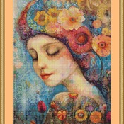 Serene Woman Cross Stitch Pattern