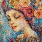 Serene Woman Cross Stitch Pattern