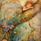 Sleeping Fairy Cross Stitch Pattern