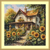 Sunflowers Cottage Cross Stitch Pattern