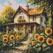 Sunflowers Cottage Cross Stitch Pattern