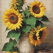 Sunflowers In A Vase Cross Stitch Pattern