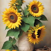 Sunflowers In A Vase Cross Stitch Pattern