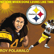 Troy Polamalo Pittsburgh Steelers Cross Stitch Pattern***L@@K***Buyers Can Download Your Pattern As Soon As They Complete The Purchase