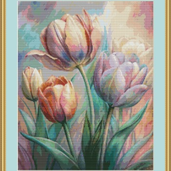 Tulip Flowers Cross Stitch Pattern