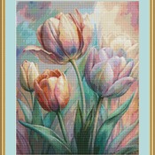 Tulip Flowers Cross Stitch Pattern