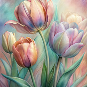 Tulip Flowers Cross Stitch Pattern