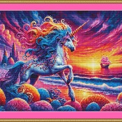 Unicorn Sunset Cross Stitch Pattern