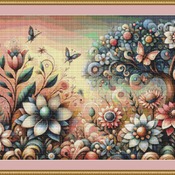 Vibrant Butterflies Cross Stitch Pattern