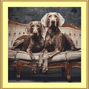 Weimaraner Dogs Cross Stitch Pattern